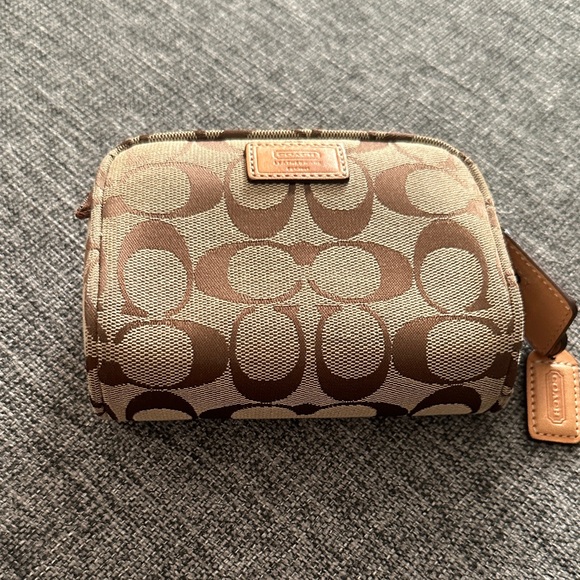 Coach Signature Brown and Tan Pouch - Picture 1 of 6